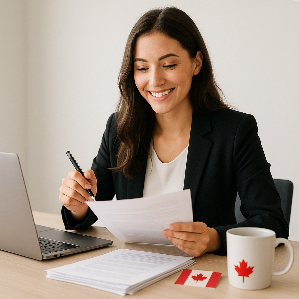 A professional girl working on her office desk